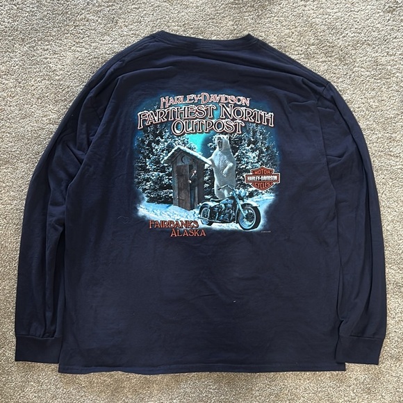Vintage Harley Davidson Alaska Long Sleeve Shirt - Picture 1 of 5